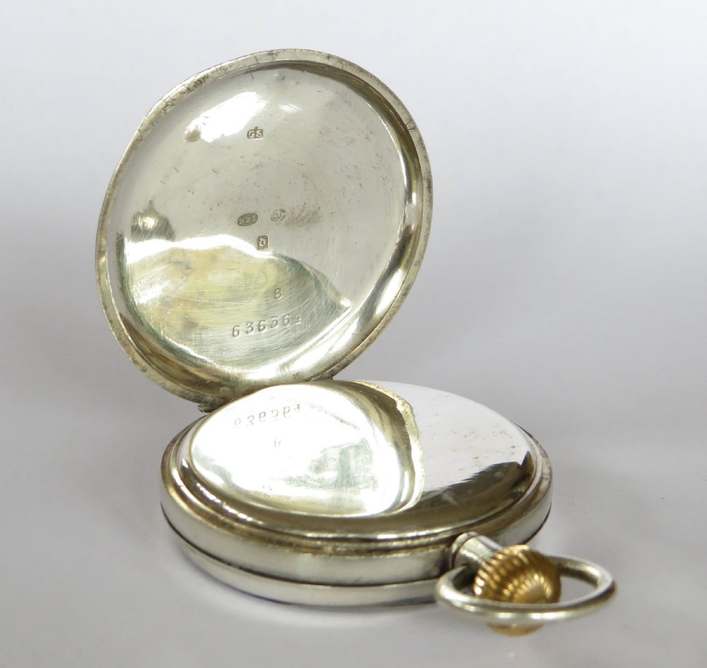 Antique Swiss silver pocket watch, 1919 View III