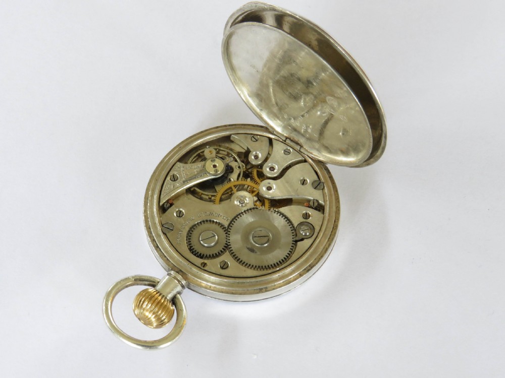 Antique Swiss silver pocket watch, 1919 View IV