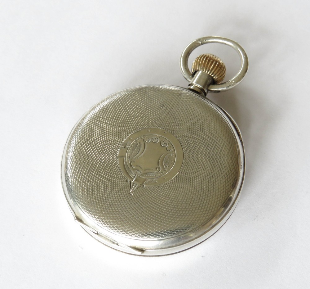 Antique Swiss silver pocket watch, 1919 View V