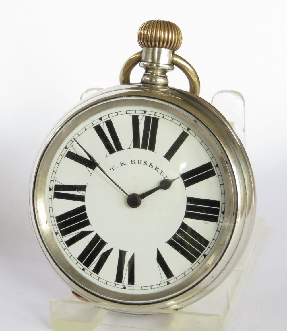 Antique silver Longines pocket watch for Thomas Russell