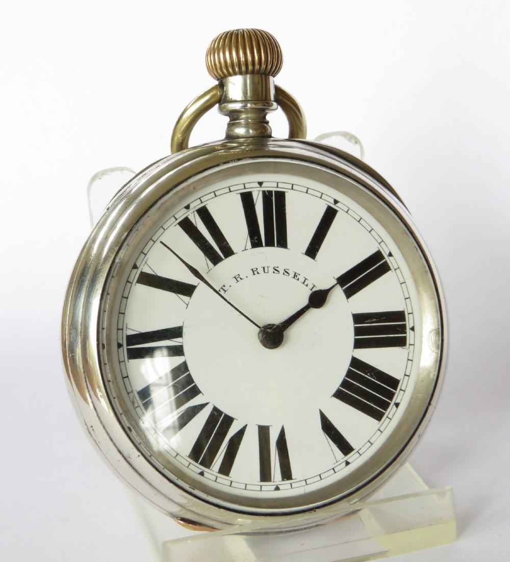 Antique silver Longines pocket watch for Thomas Russell View II