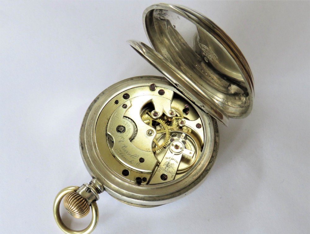 Antique silver Longines pocket watch for Thomas Russell View IV