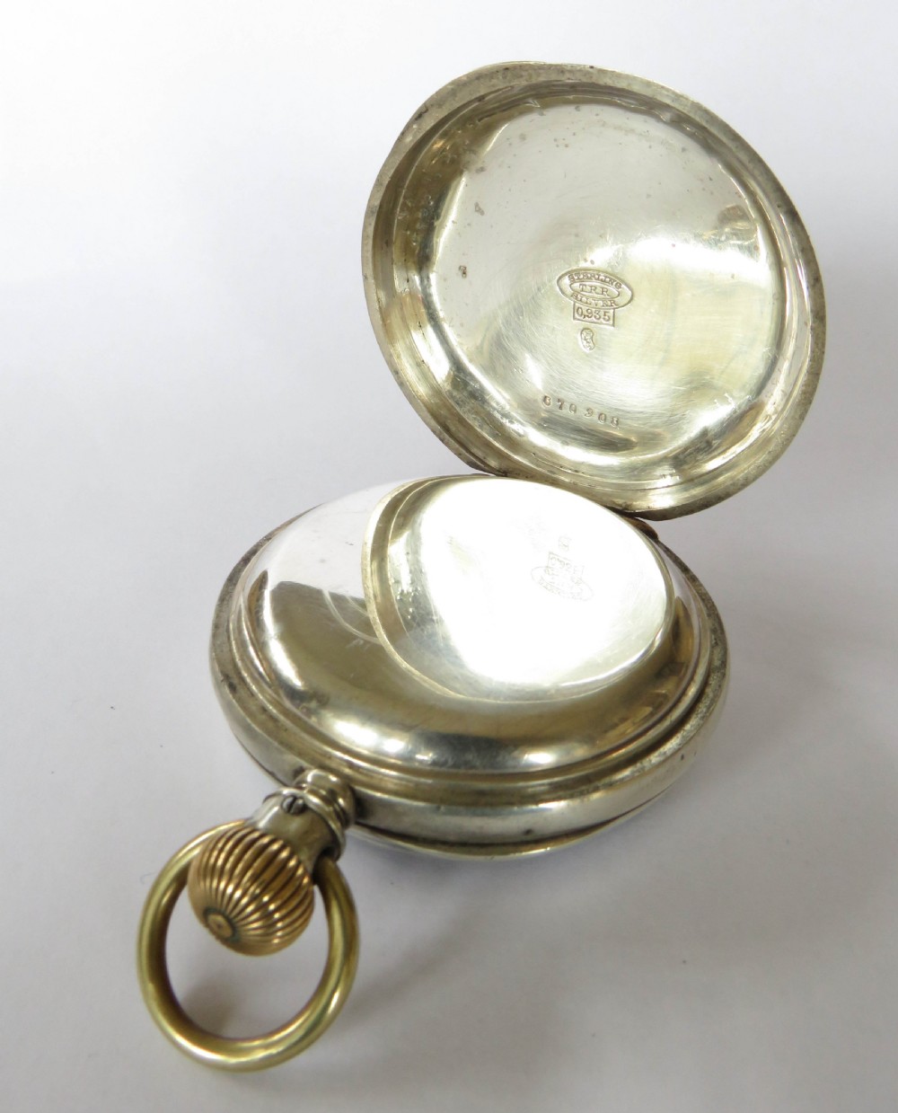 Antique silver Longines pocket watch for Thomas Russell View V