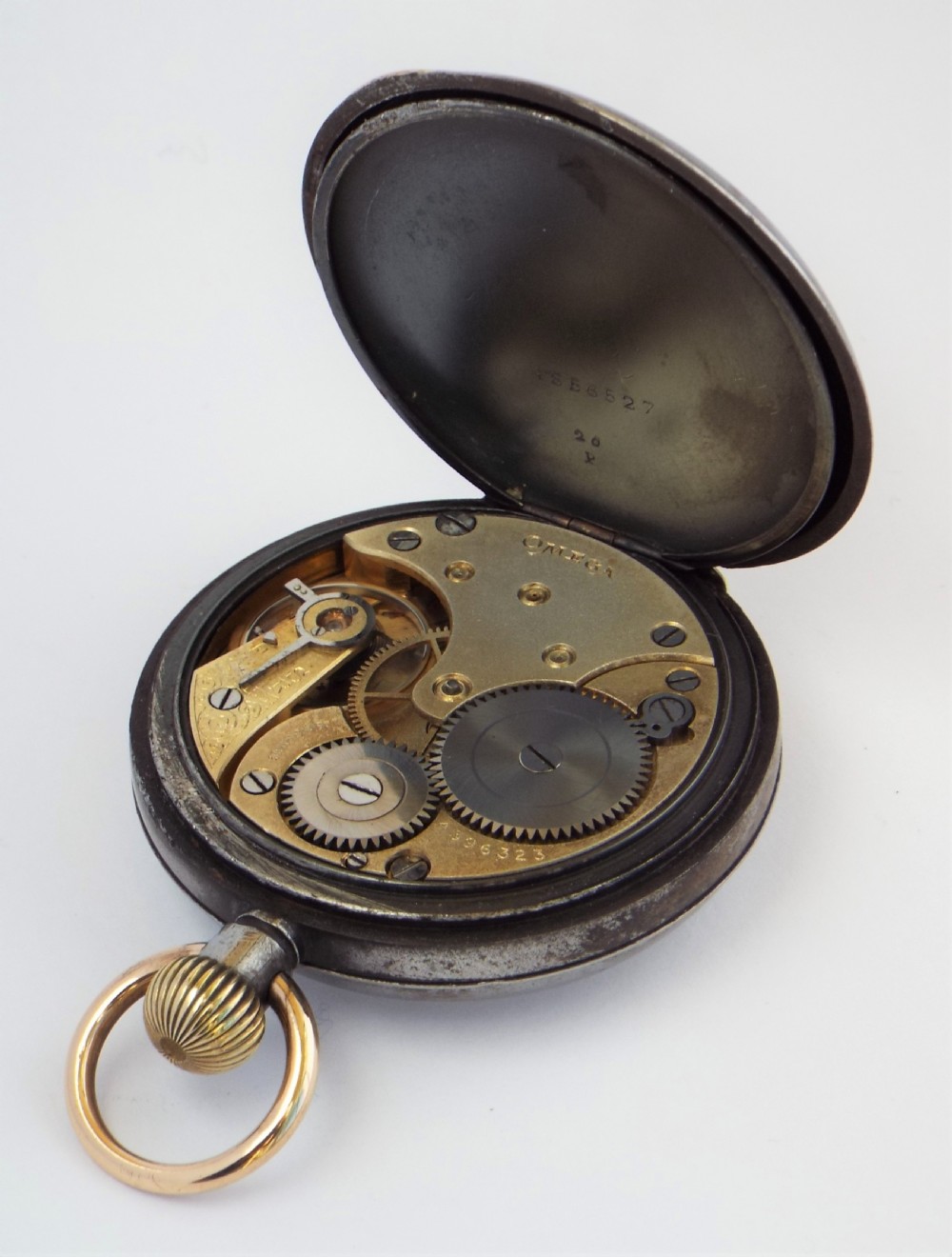 An antique gun metal Omega pocket watch 1914. View IV