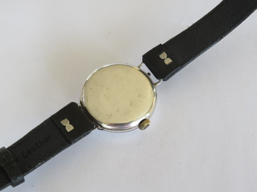 Antique silver half hunter wrist watch View IV
