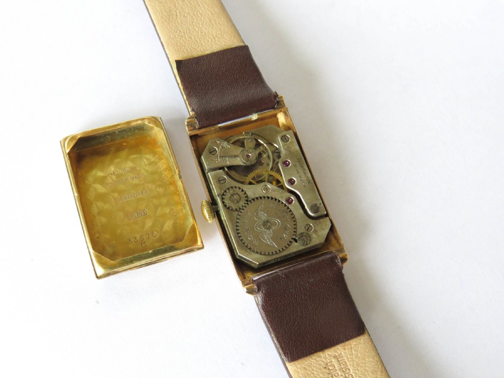 Art Deco 9ct gold Rotary Maximus wrist watch, 1933 View V