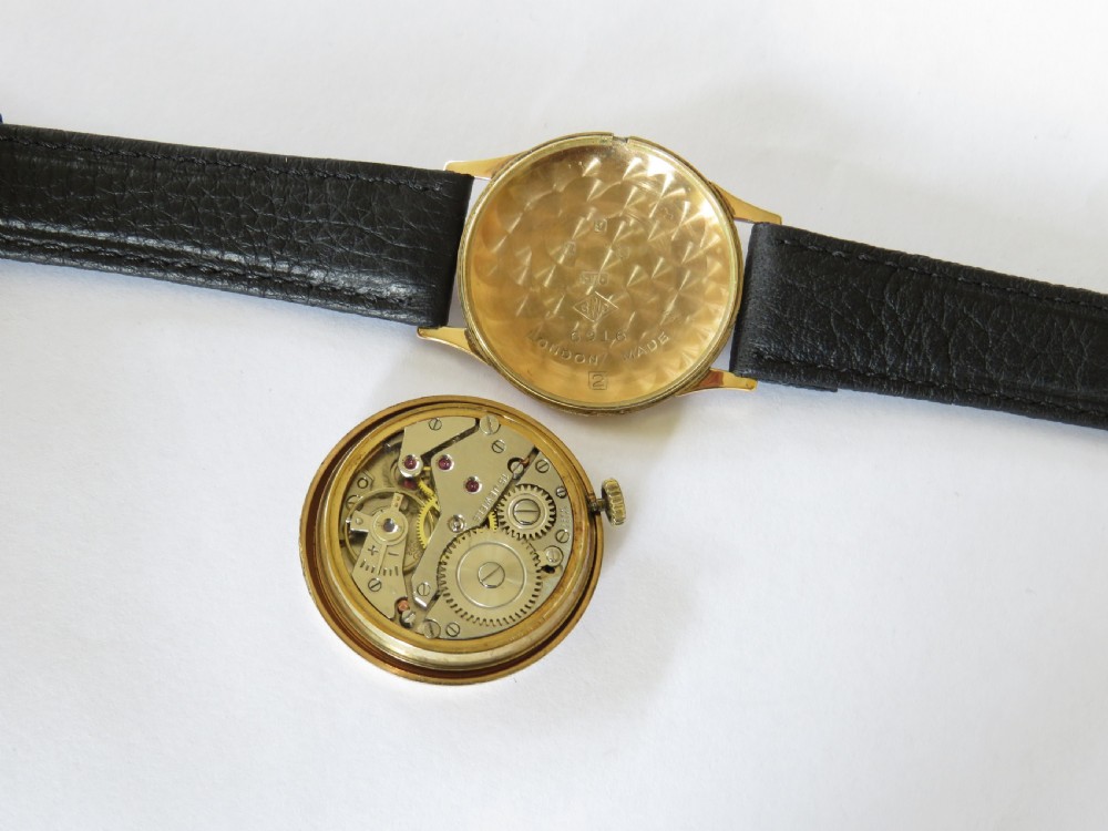 Mid-size 9ct gold Trojan wrist watch, 1958 View III
