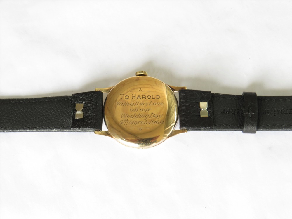 Mid-size 9ct gold Trojan wrist watch, 1958 View V