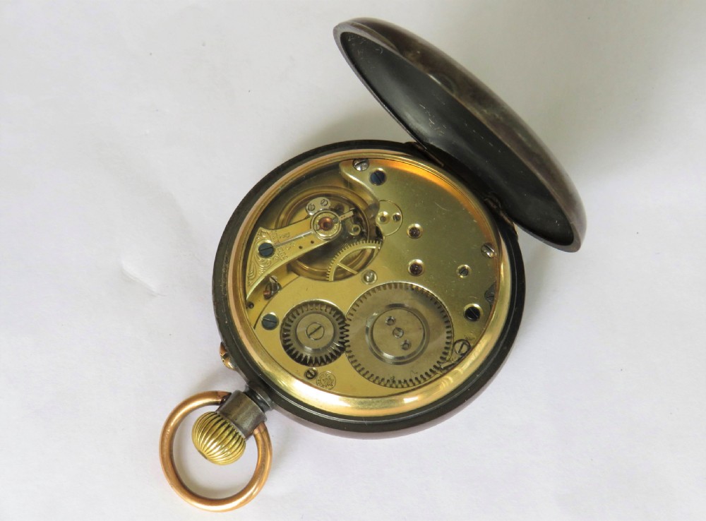 Antique Alpine gun metal pocket watch View IV