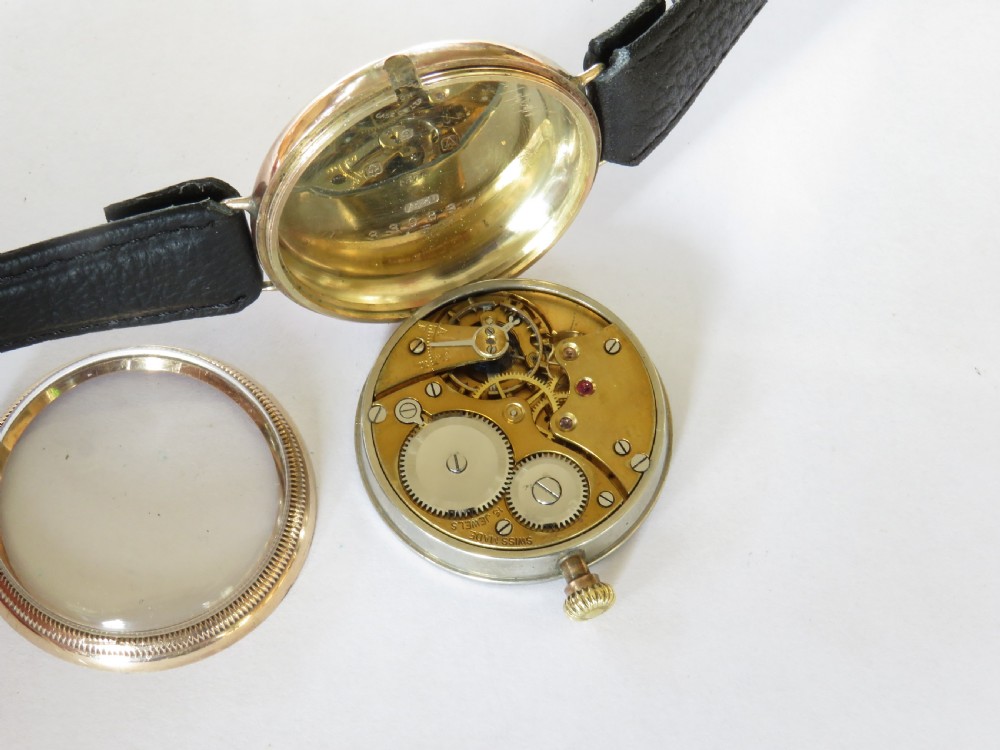 Gents 9ct gold Colonial wrist watch, John Elkan View V