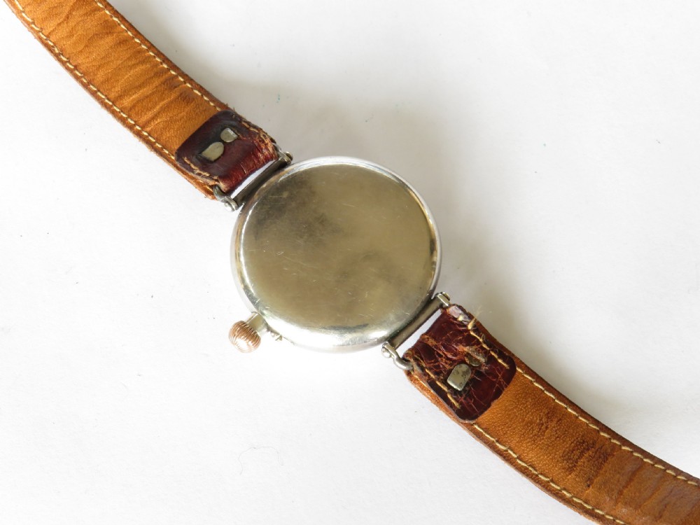 Antique silver Longines trench watch, 1918 View III