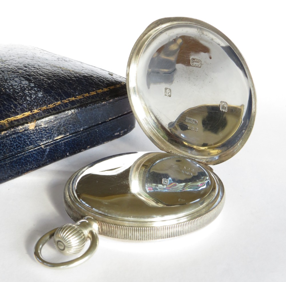 Antique silver Waltham full hunter pocket watch View III