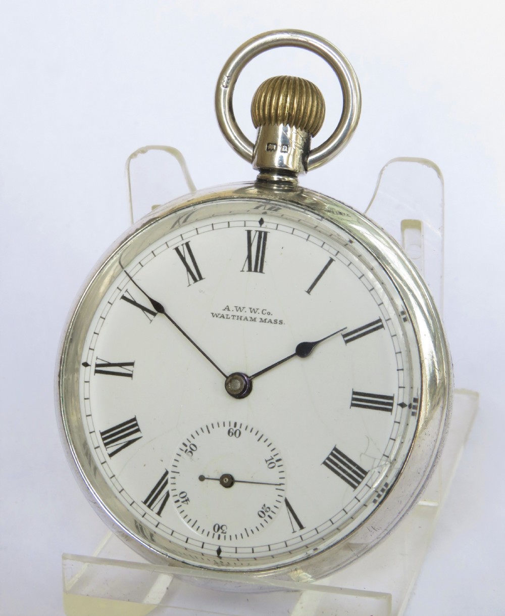Antique Waltham silver pocket watch