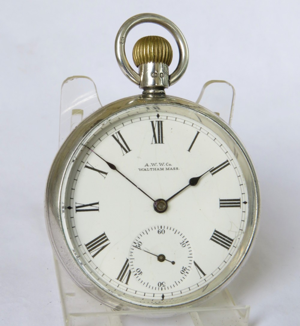 Antique Waltham silver pocket watch View II