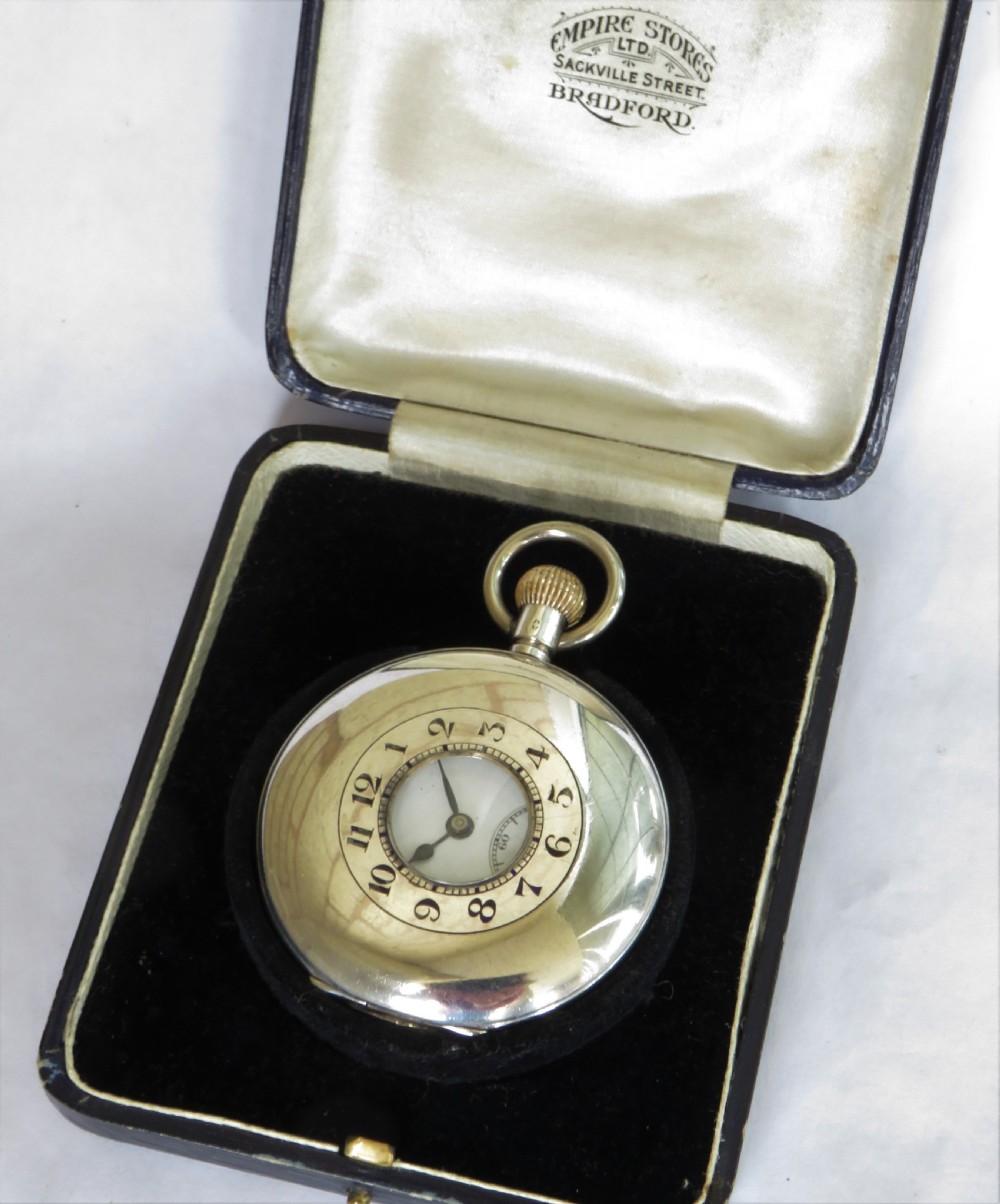 Antique silver Tavannes half hunter pocket watch