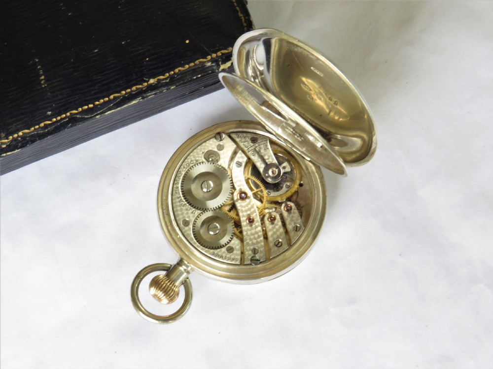 Antique silver Tavannes half hunter pocket watch View III