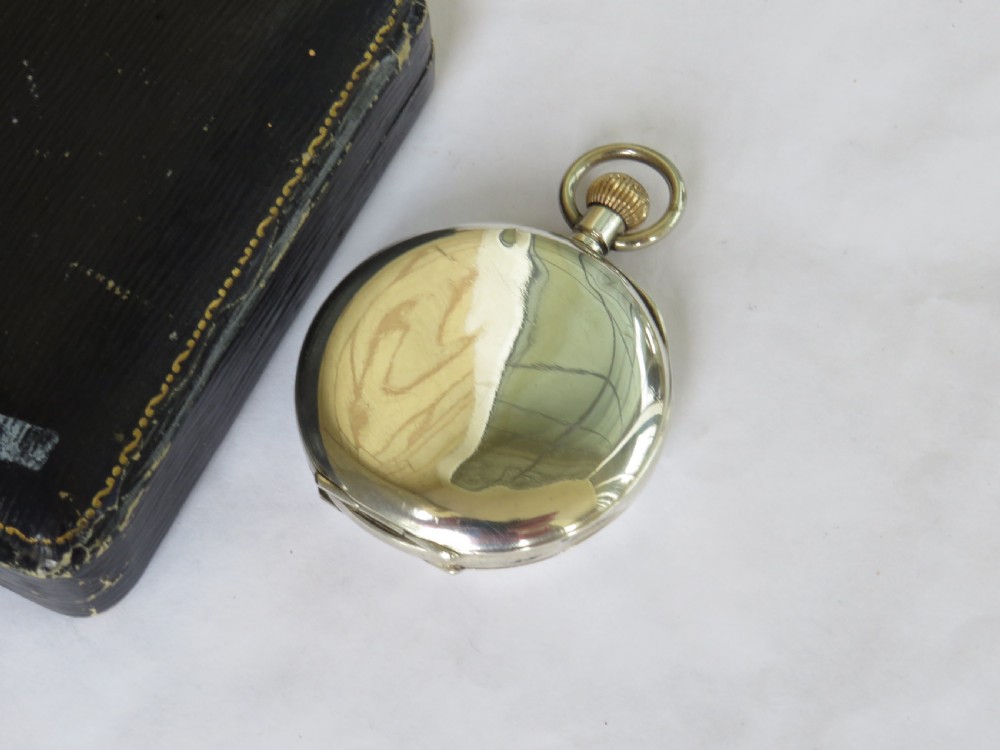 Antique silver Tavannes half hunter pocket watch View V