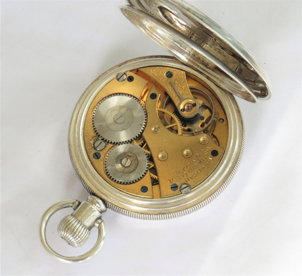 Antique silver Waltham pocket watch, 1917 View III