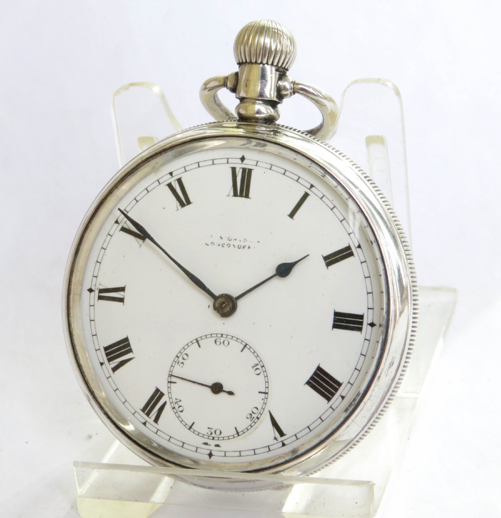 Antique silver 1920s Moeris pocket watch.