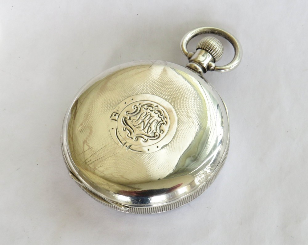 Antique silver 1920s Moeris pocket watch. View II