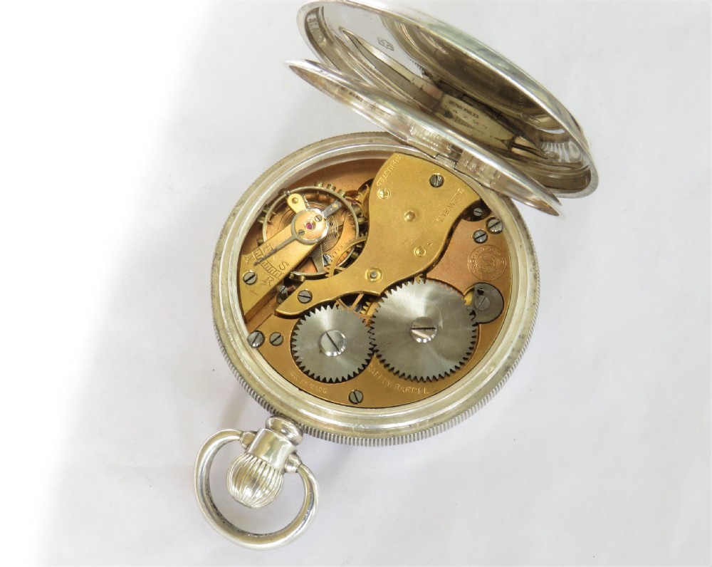 Antique silver 1920s Moeris pocket watch. View V