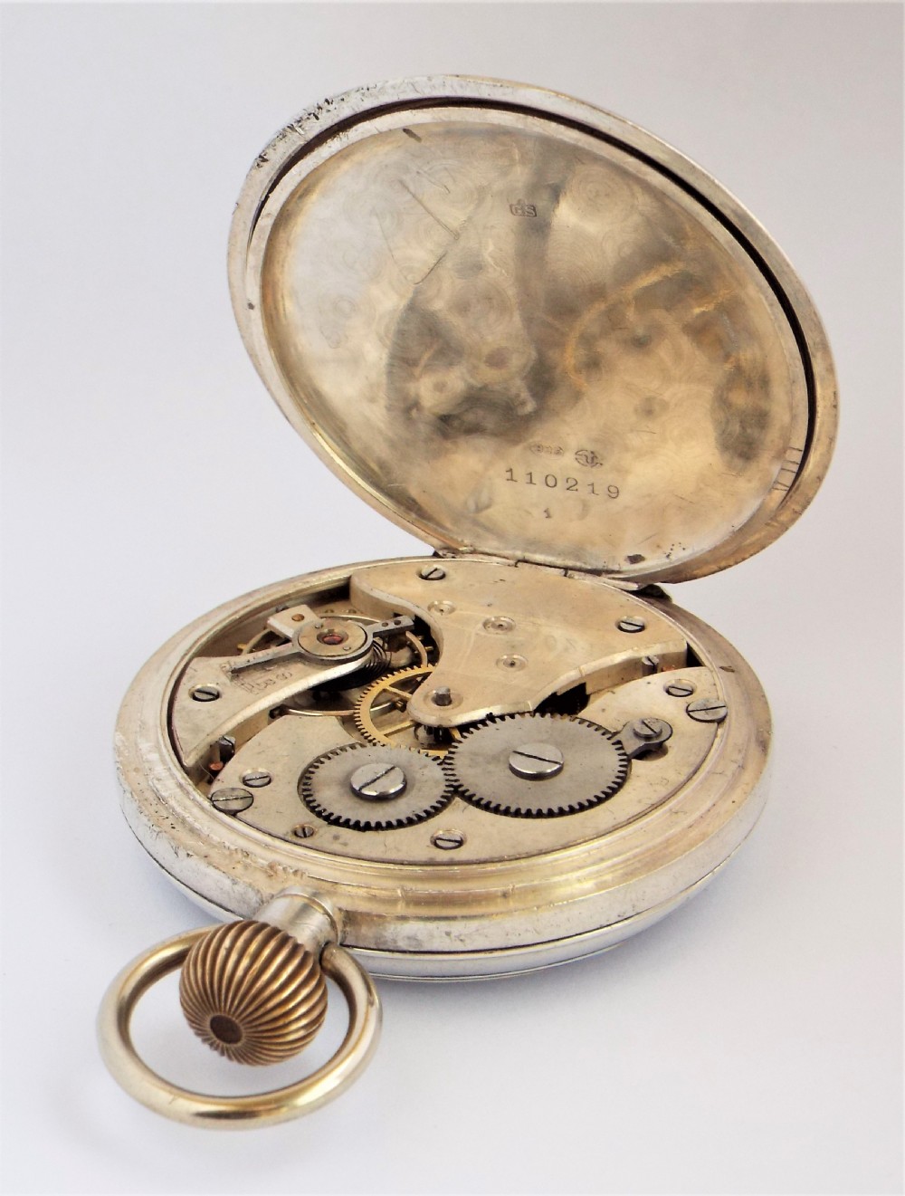 Antique Swiss silver pocket watch, 1924. View IV