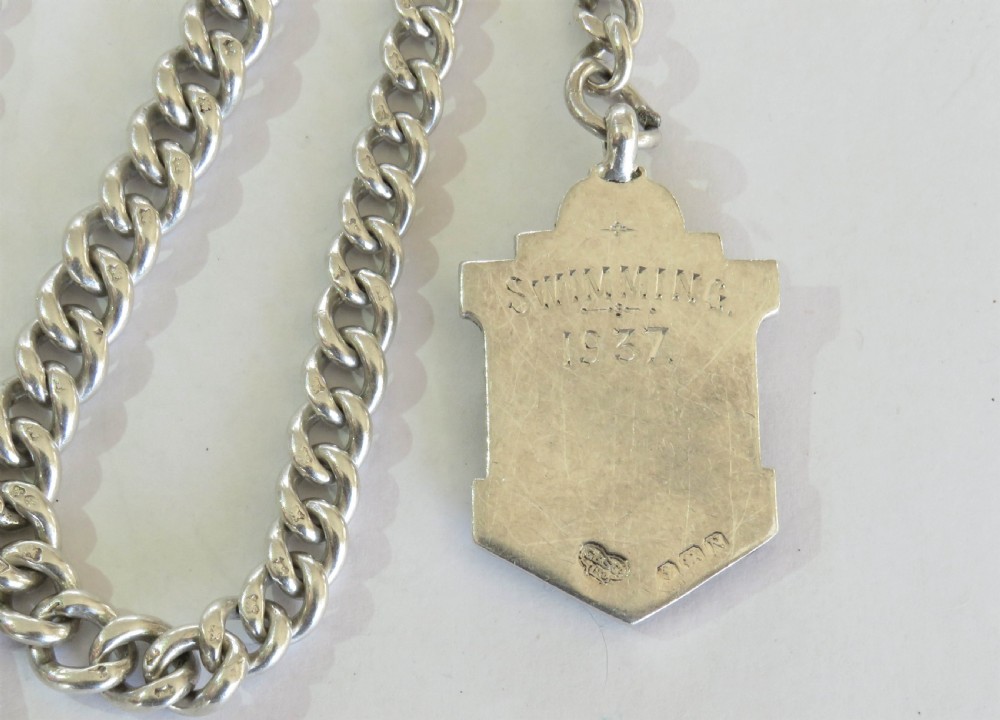 Single silver pocket watch chain & GWR fob View III
