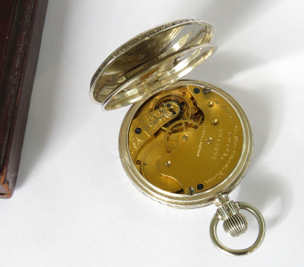 Small silver Waltham Royal hunter pocket watch View V