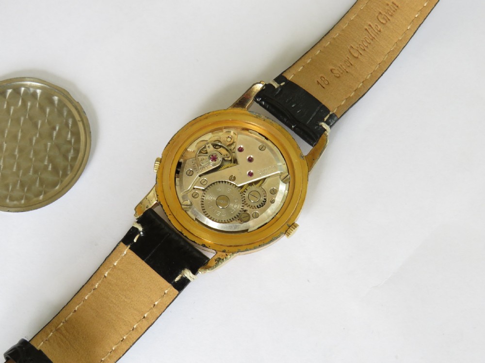 Gents 1950s Eldor Geneve triple date wrist watch View III