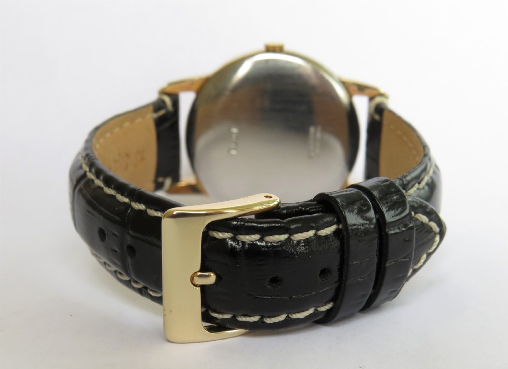Gents 1950s Eldor Geneve triple date wrist watch View V