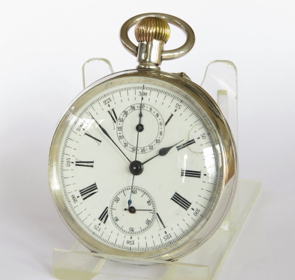 Antique Didisheim silver chronograph pocket watch, c1900