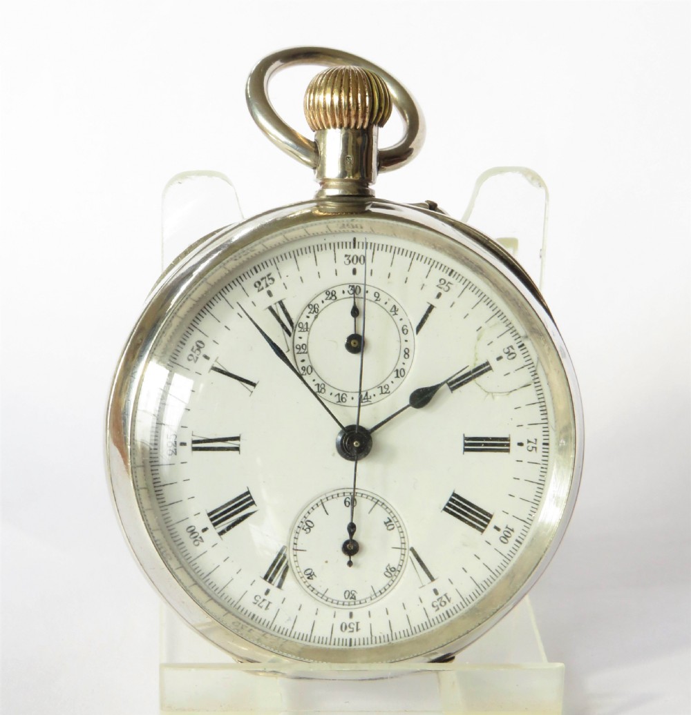 Antique Didisheim silver chronograph pocket watch, c1900 View II
