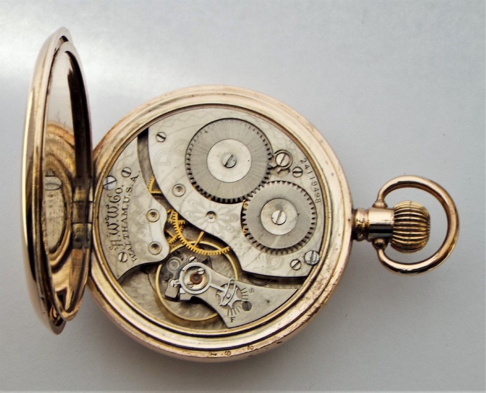 Antique 1920s Waltham pocket watch. View V