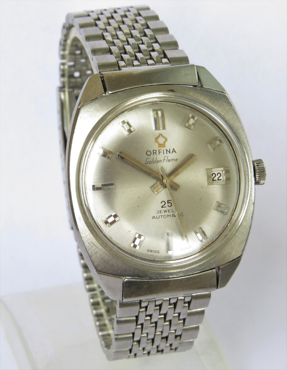 Gents 1960s Orfina Golden Flame automatic wrist watch View II