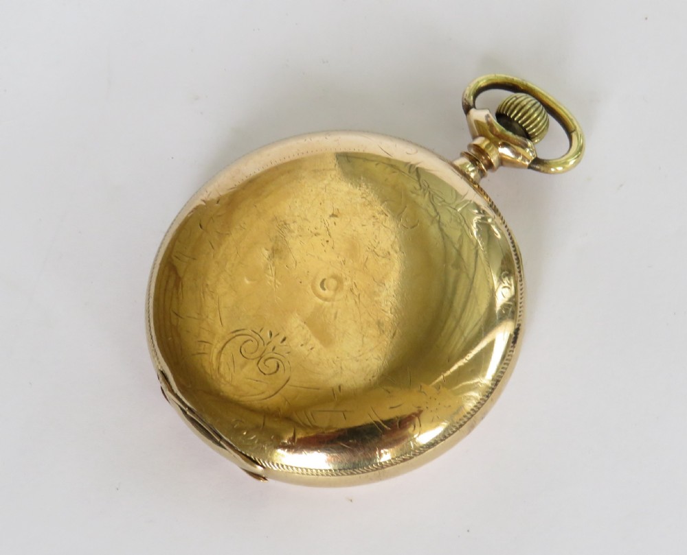 Antique Elgin full hunter pocket watch, 1907 View V