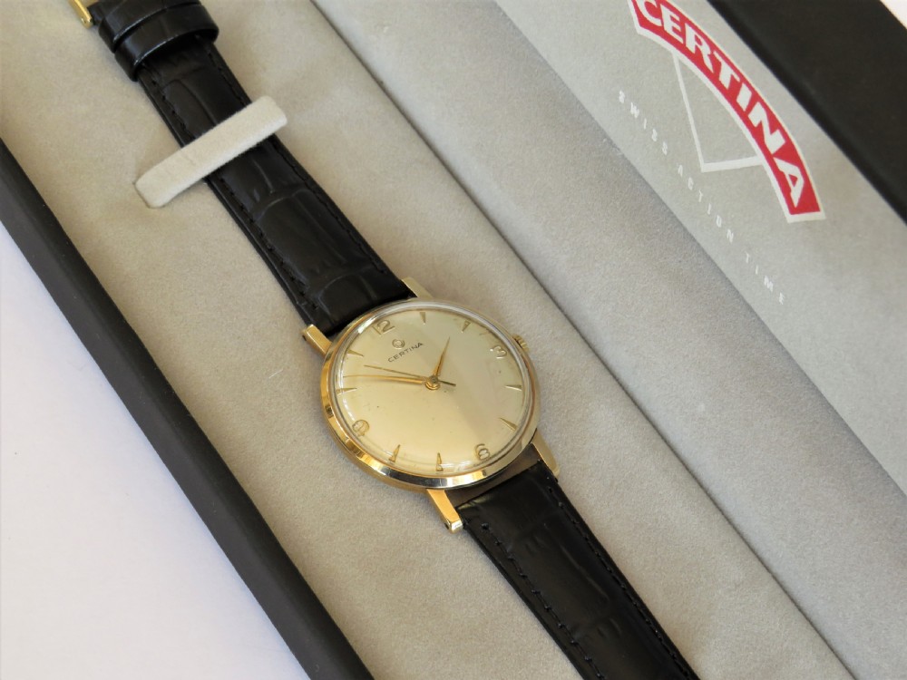 Gents 9ct gold Certina wrist watch, 1960 View II