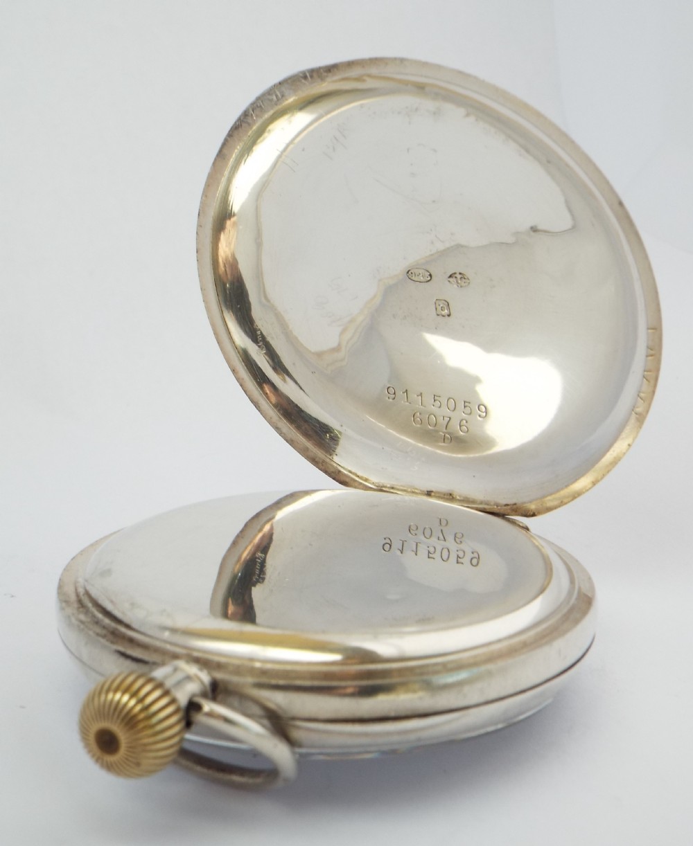 A 1919 silver Cyma pocket watch. View III