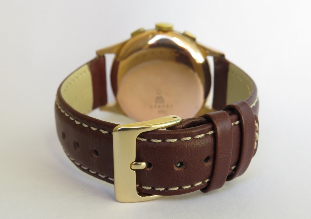 Gents 1950s 18k rose gold Titus chronograph View IV