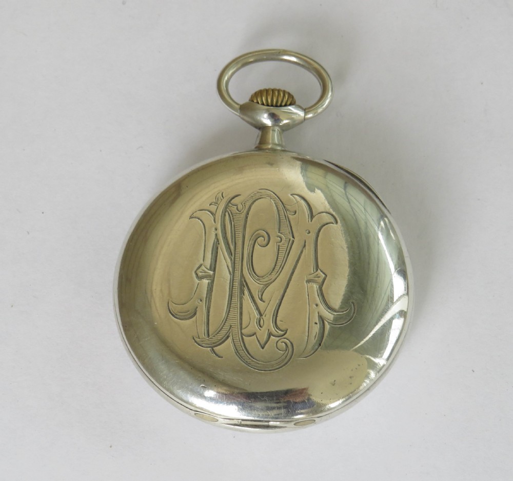 Antique silver Omega pocket watch View III