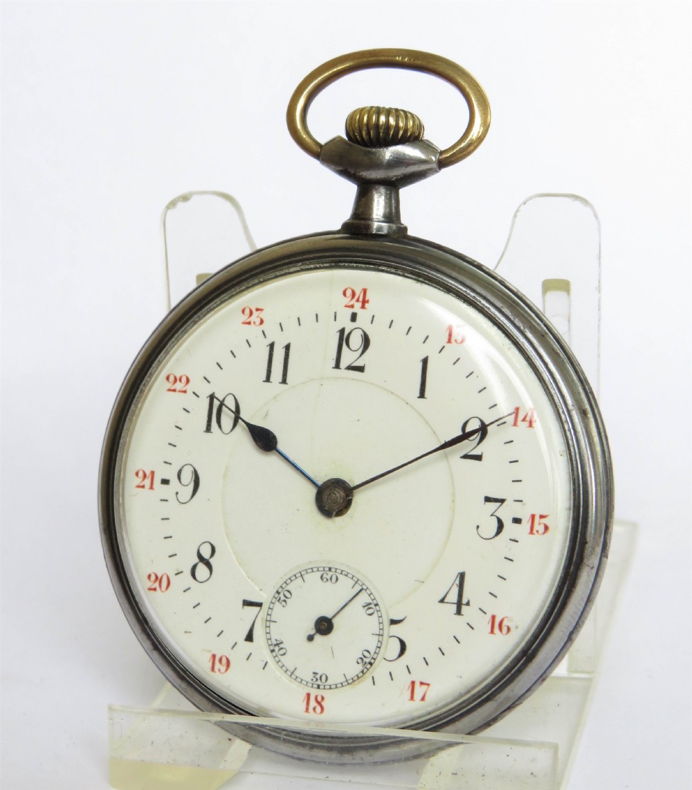 Antique gun metal pocket watch