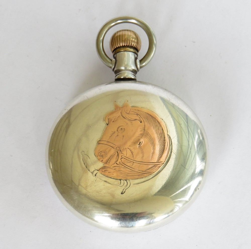 Antique silver Omega pocket watch View III