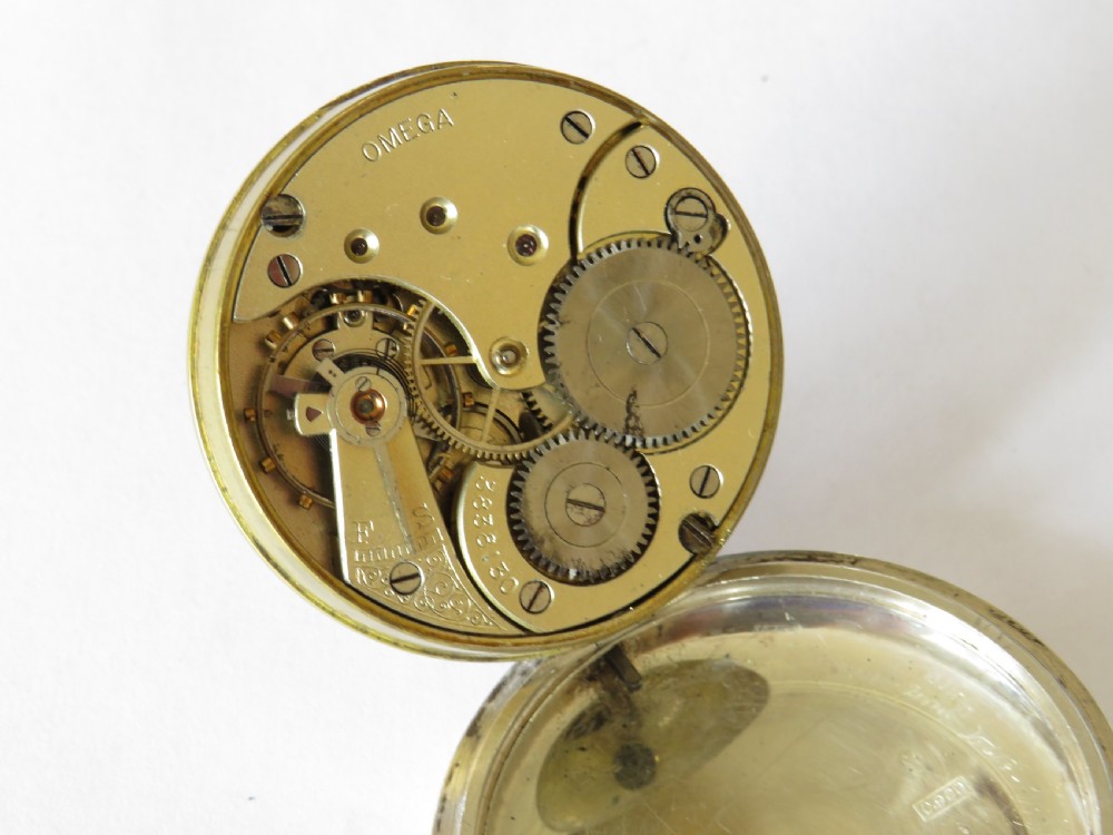 Antique silver Omega pocket watch View V