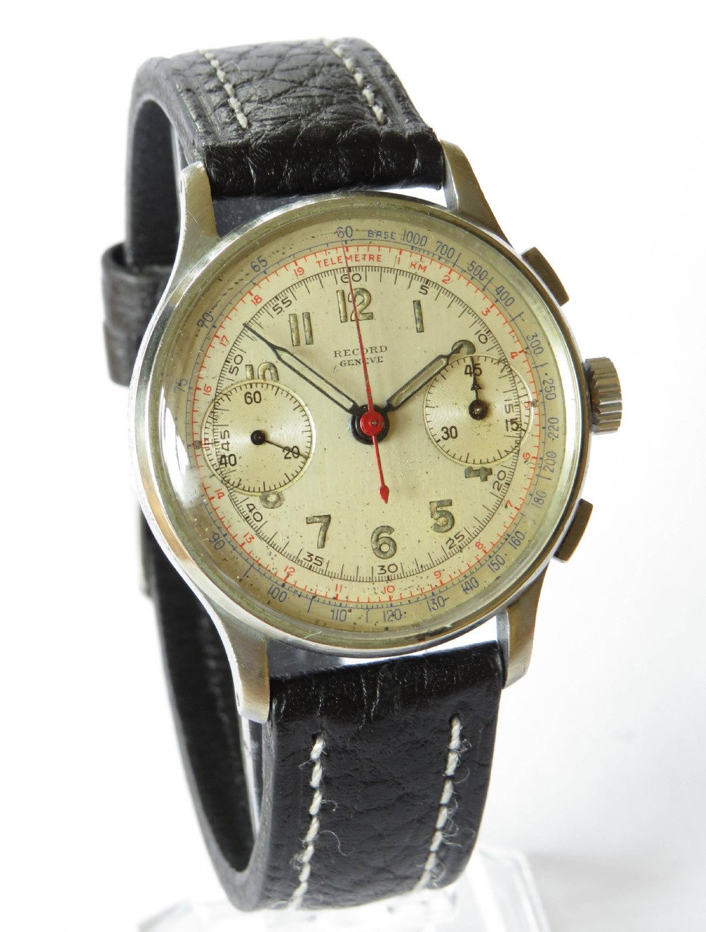Gents 1940s Record chronograph wrist watch View II