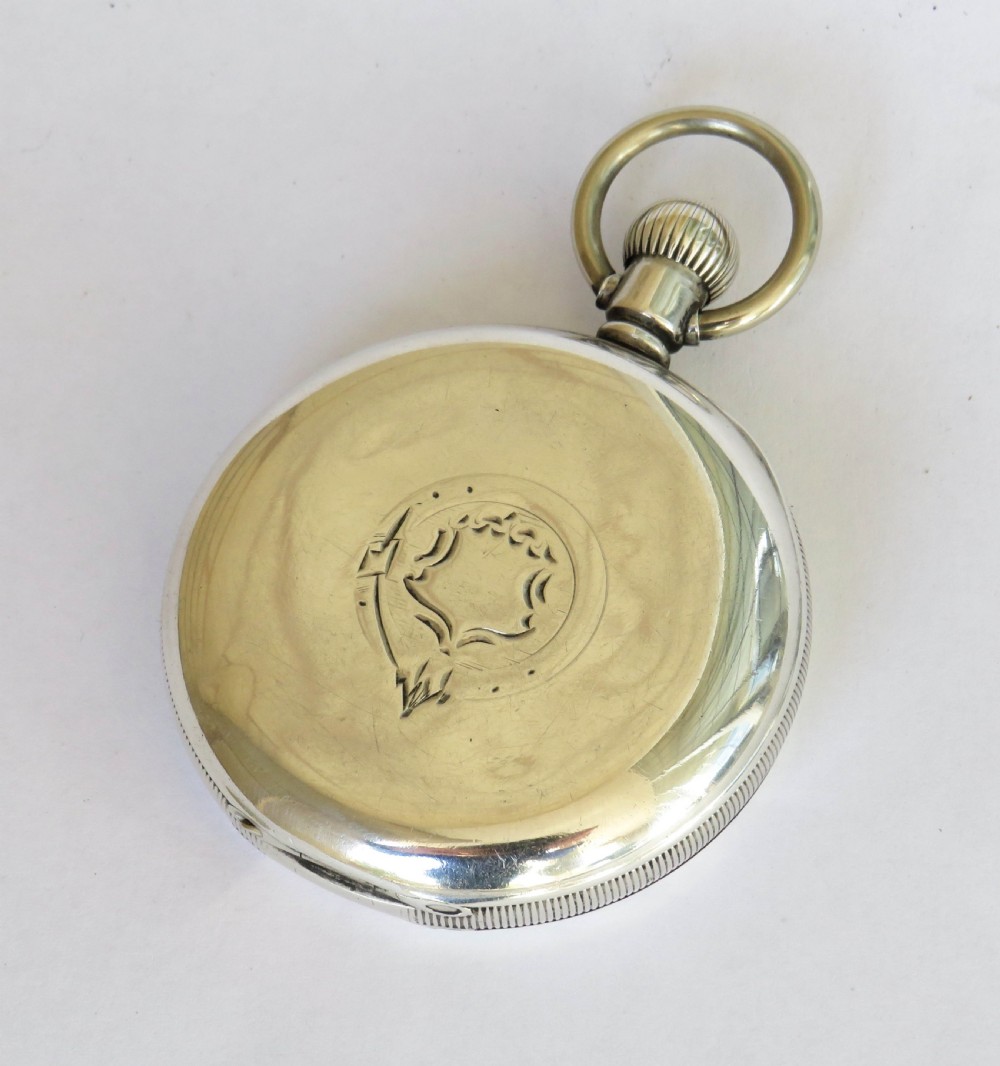 Antique silver Waltham pocket watch, 1912 View III