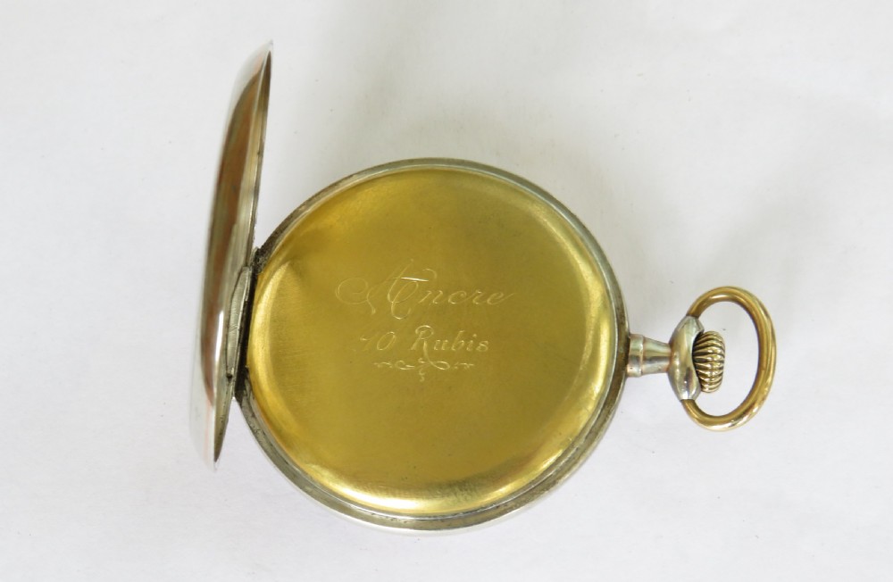 Antique Swiss silver pocket watch View V