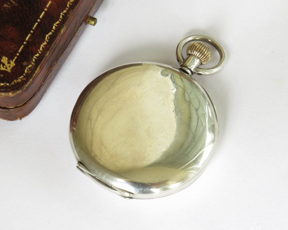 Antique silver and rose gold Electa half hunter pocket watch View IV