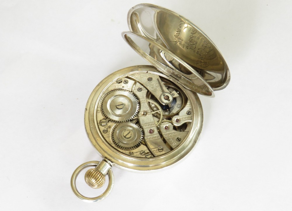 Antique silver and rose gold Electa half hunter pocket watch View V