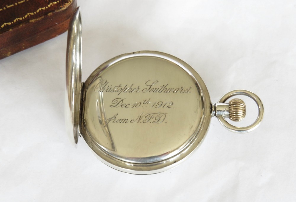 Antique silver and rose gold Electa half hunter pocket watch View VI