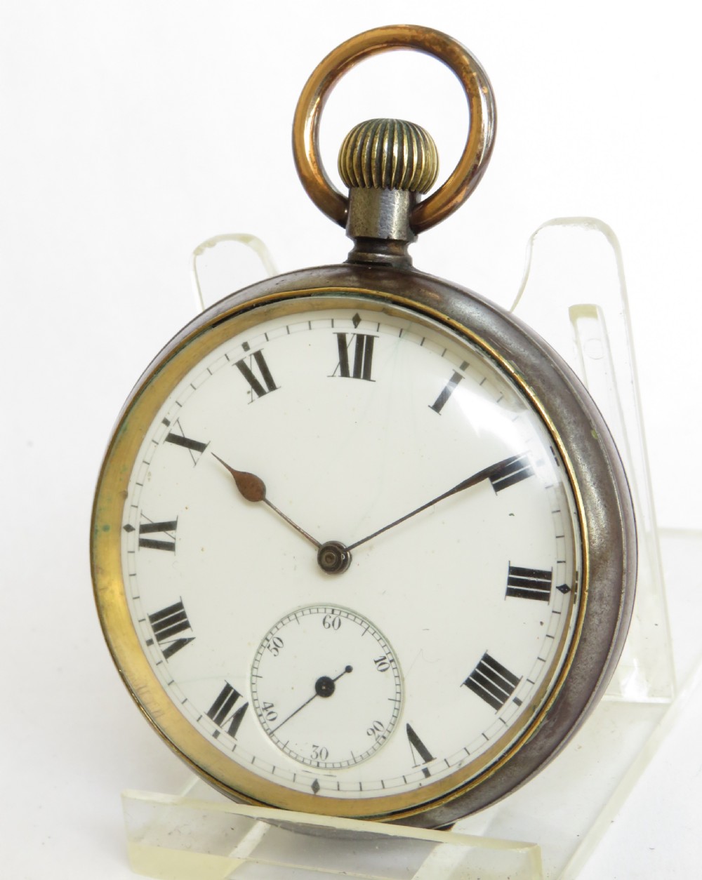 Antique Omega gun metal pocket watch