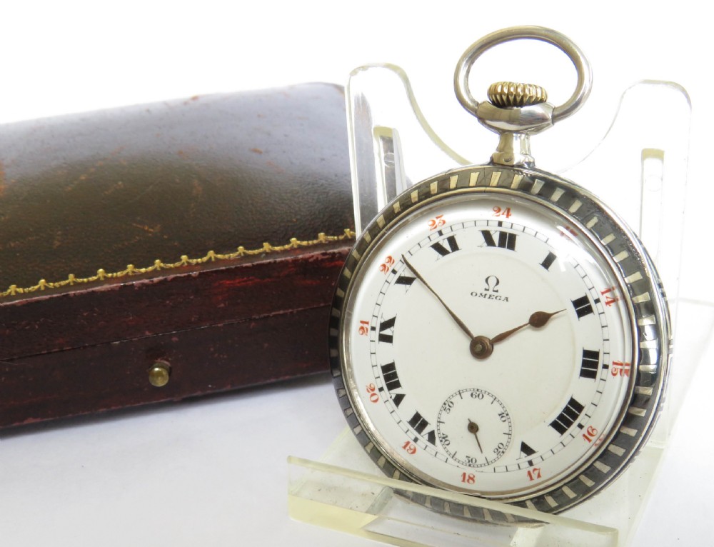 Antique Omega niello cased pocket watch
